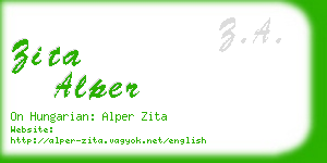 zita alper business card